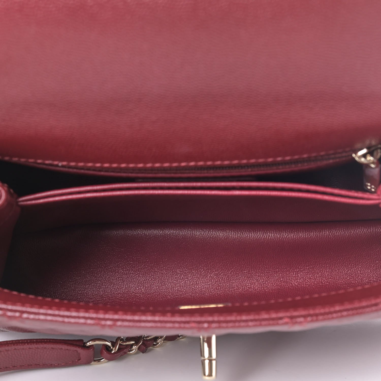Chanel Caviar Lizard Quilted Mini Coco Handle Flap Red 4 of 4