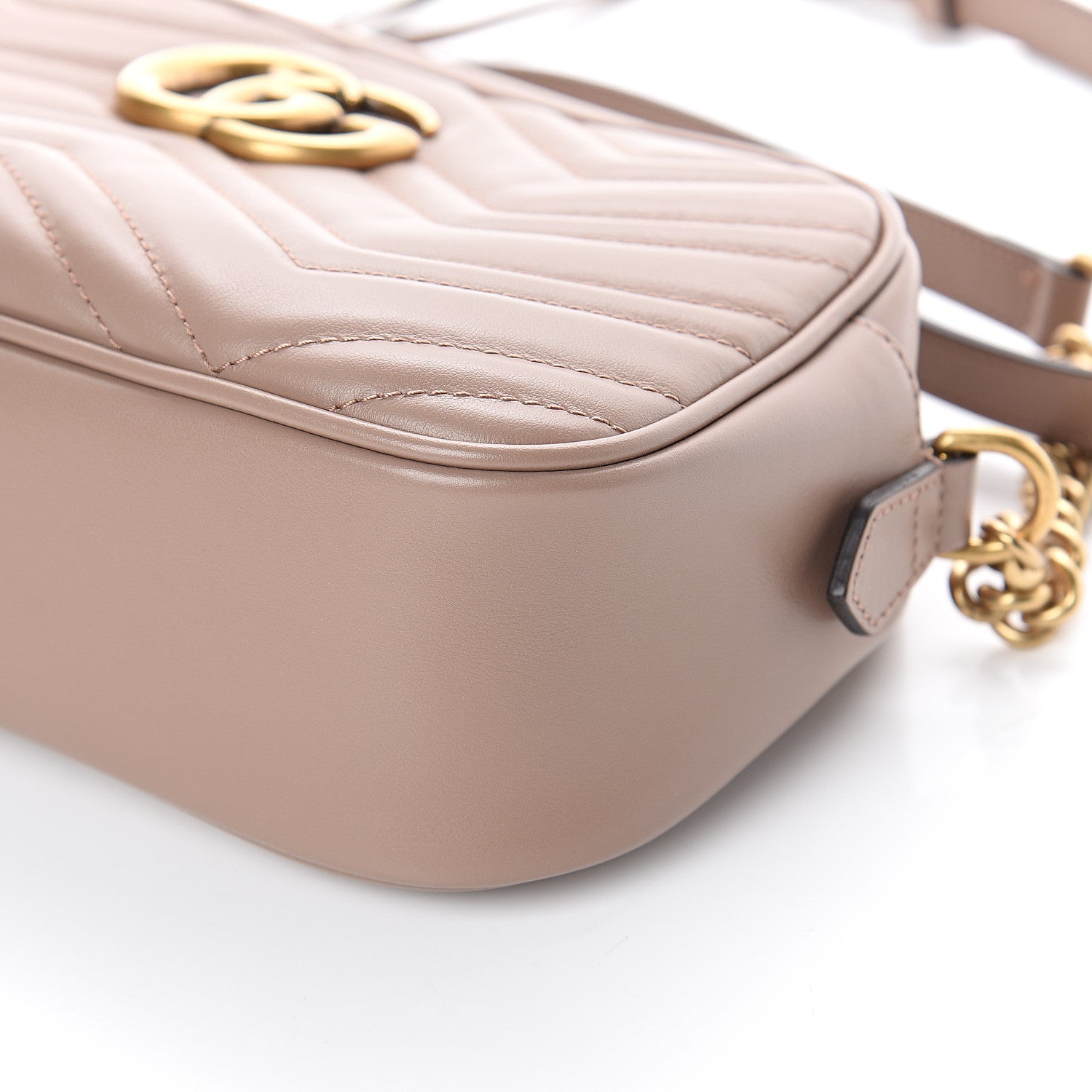 Gucci Calfskin Matelasse Small GG Marmont Chain Shoulder Bag Porcelain Rose 7 of 7
