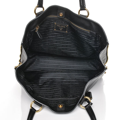 Prada Vitello Daino Zip Tote Nero Black 5 of 7