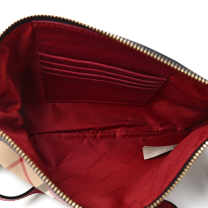 Burberry Horseferry Check Peyton Crossbody Clutch Bag Parade Red 4 of 4