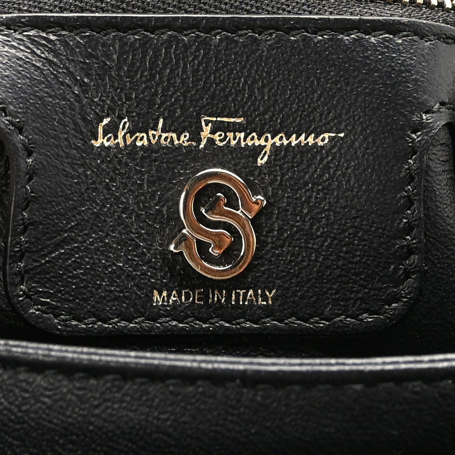 Salvatore Ferragamo Denim Quilted Gancini Flap Bag Blue 7 of 9