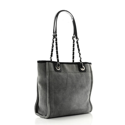 Chanel Canvas Mini Deauville Tote Dark Grey 3 of 12