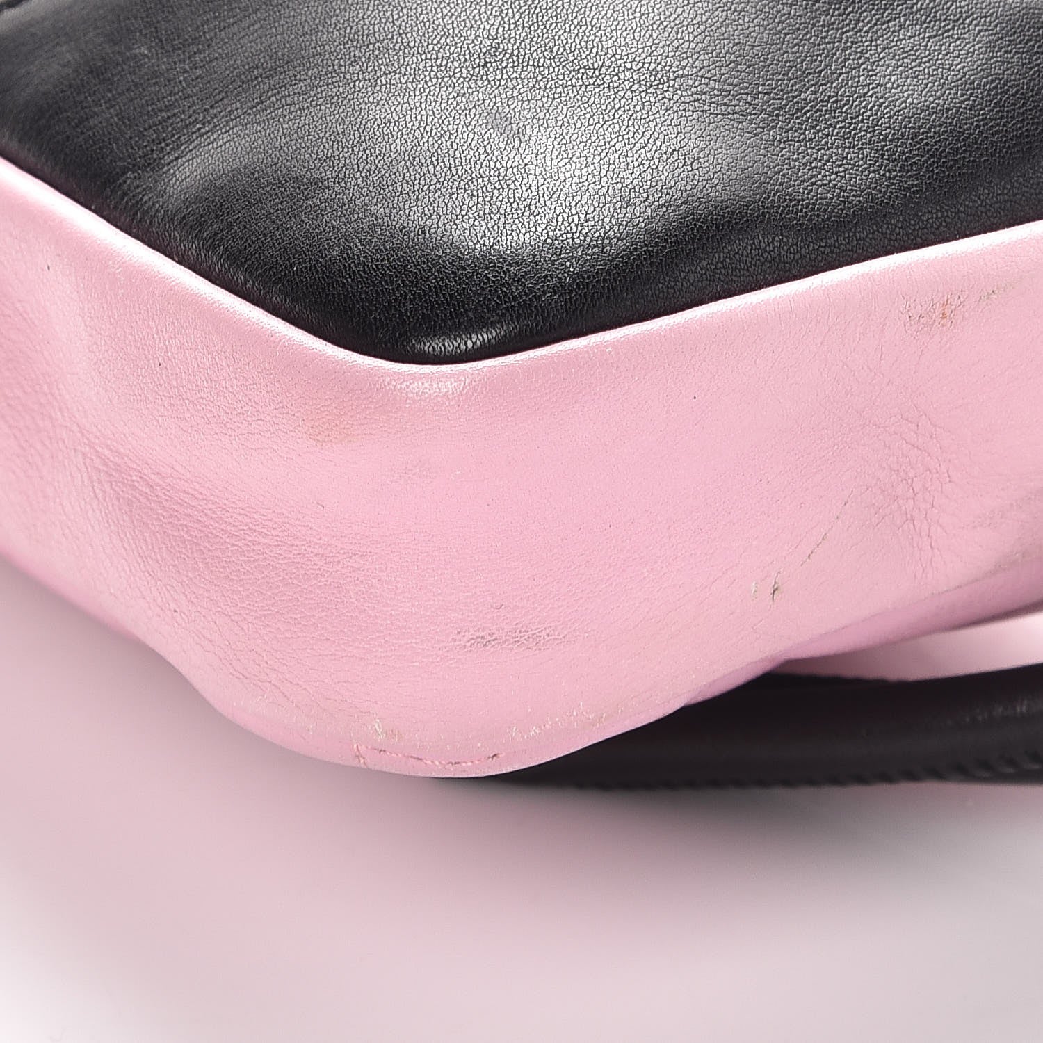 Chanel Calfskin Quilted Cambon Pochette Pink Black 13 of 14