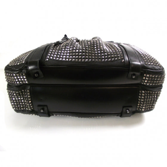 Burberry Prorsum Leather Studded Knight Satchel Black 4 of 10