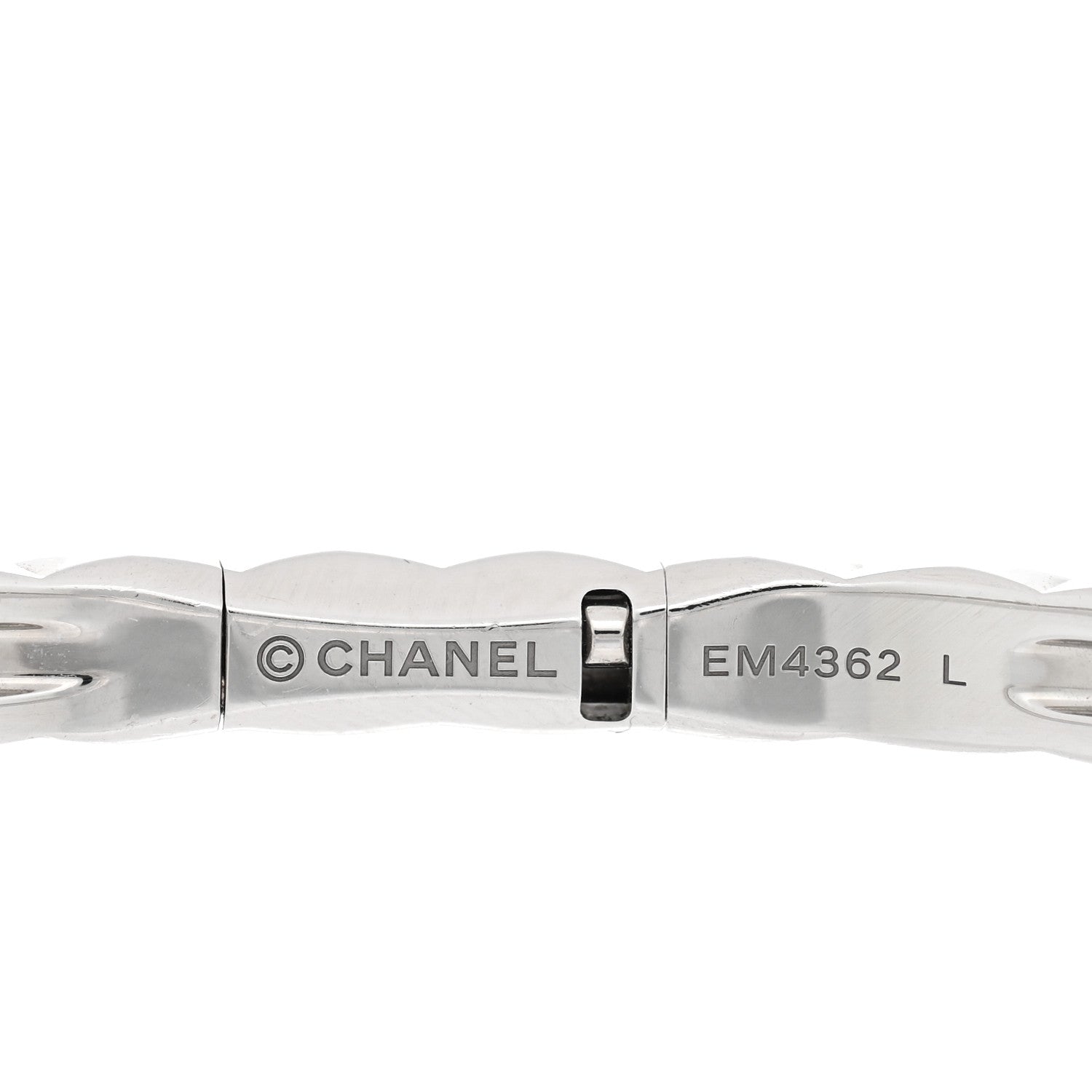 Chanel 18K White Gold Mini Coco Crush Bangle Bracelet L 3 of 3