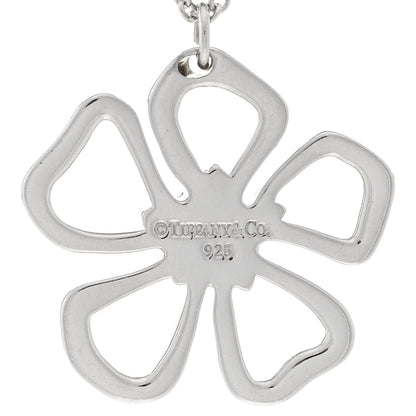 Tiffany Sterling Silver Open Flower Pendant Necklace 4 of 4