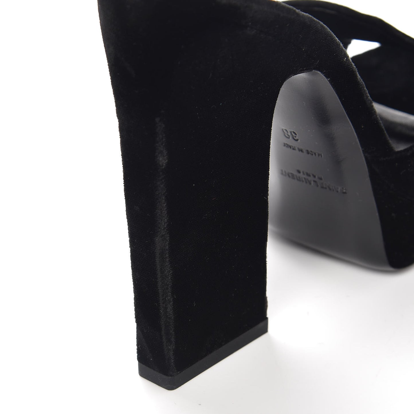 Velvet Debbie Platform Slide Sandals 38 Black