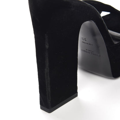 Saint Laurent Velvet Debbie Platform Slide Sandals 38 Black 13 of 13