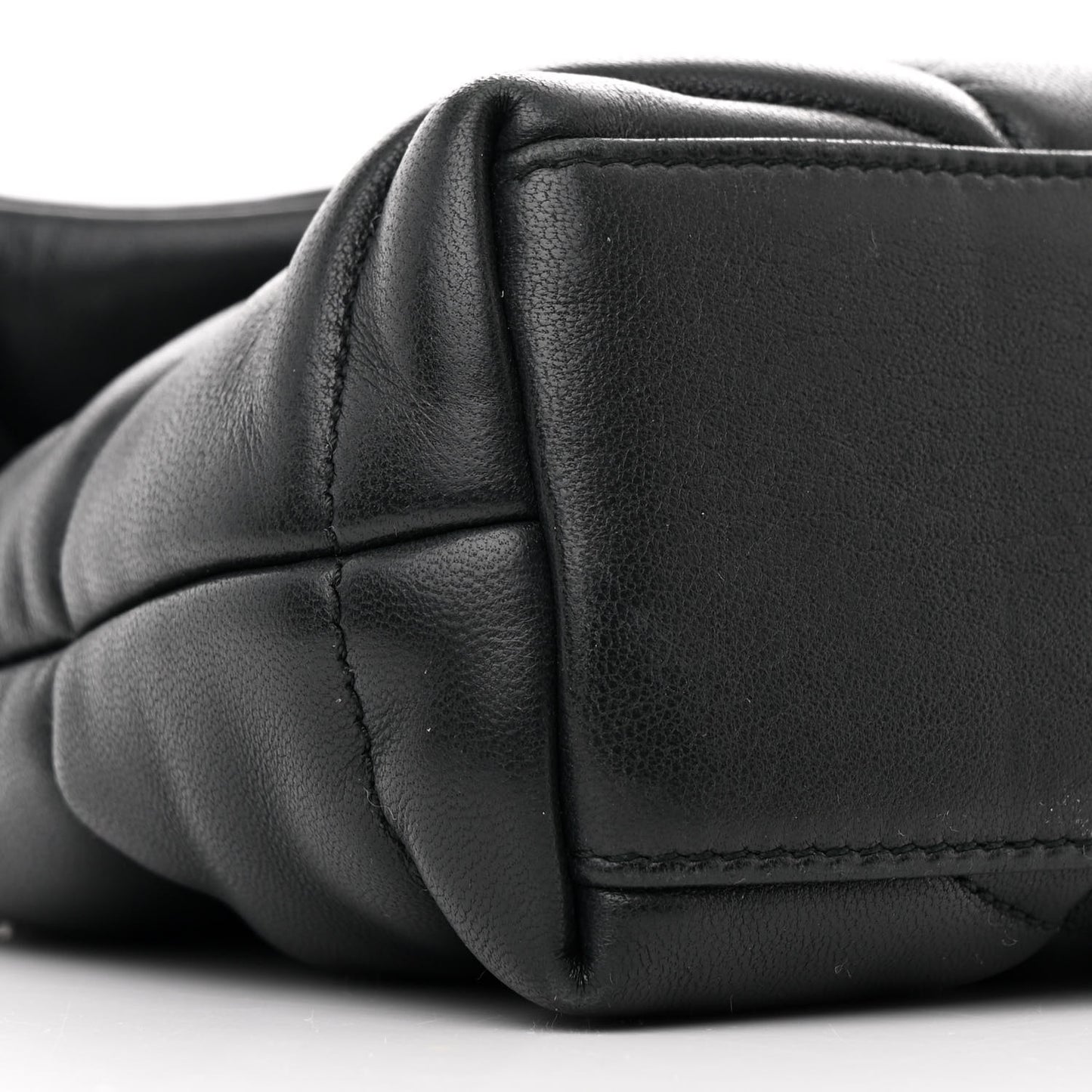 Lambskin Quilted Toy Loulou Puffer Monogram Chain Satchel Black