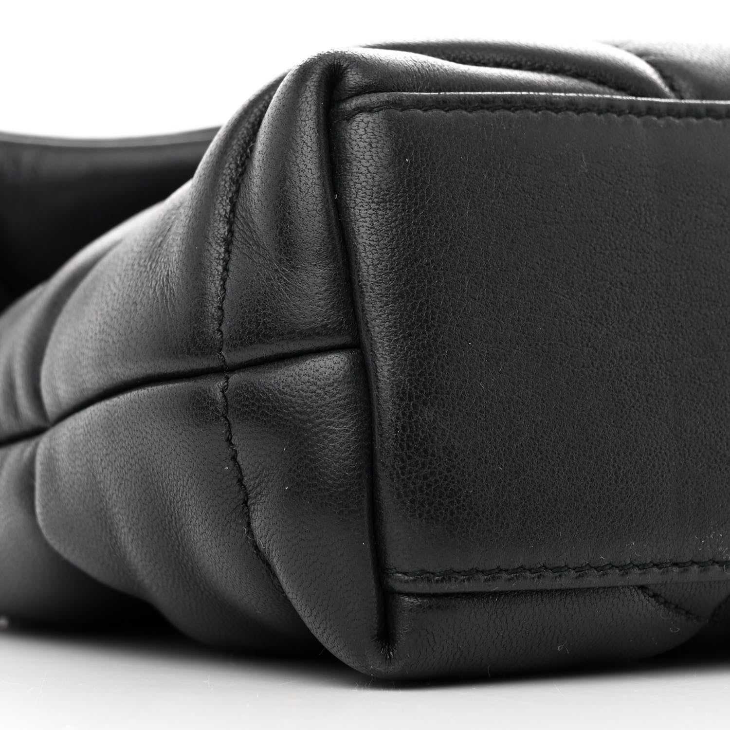 Saint Laurent Lambskin Quilted Toy Loulou Puffer Monogram Chain Satchel Black 9 of 11