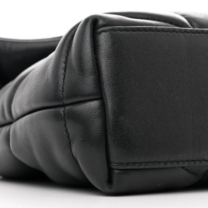 Saint Laurent Lambskin Quilted Toy Loulou Puffer Monogram Chain Satchel Black 9 of 11
