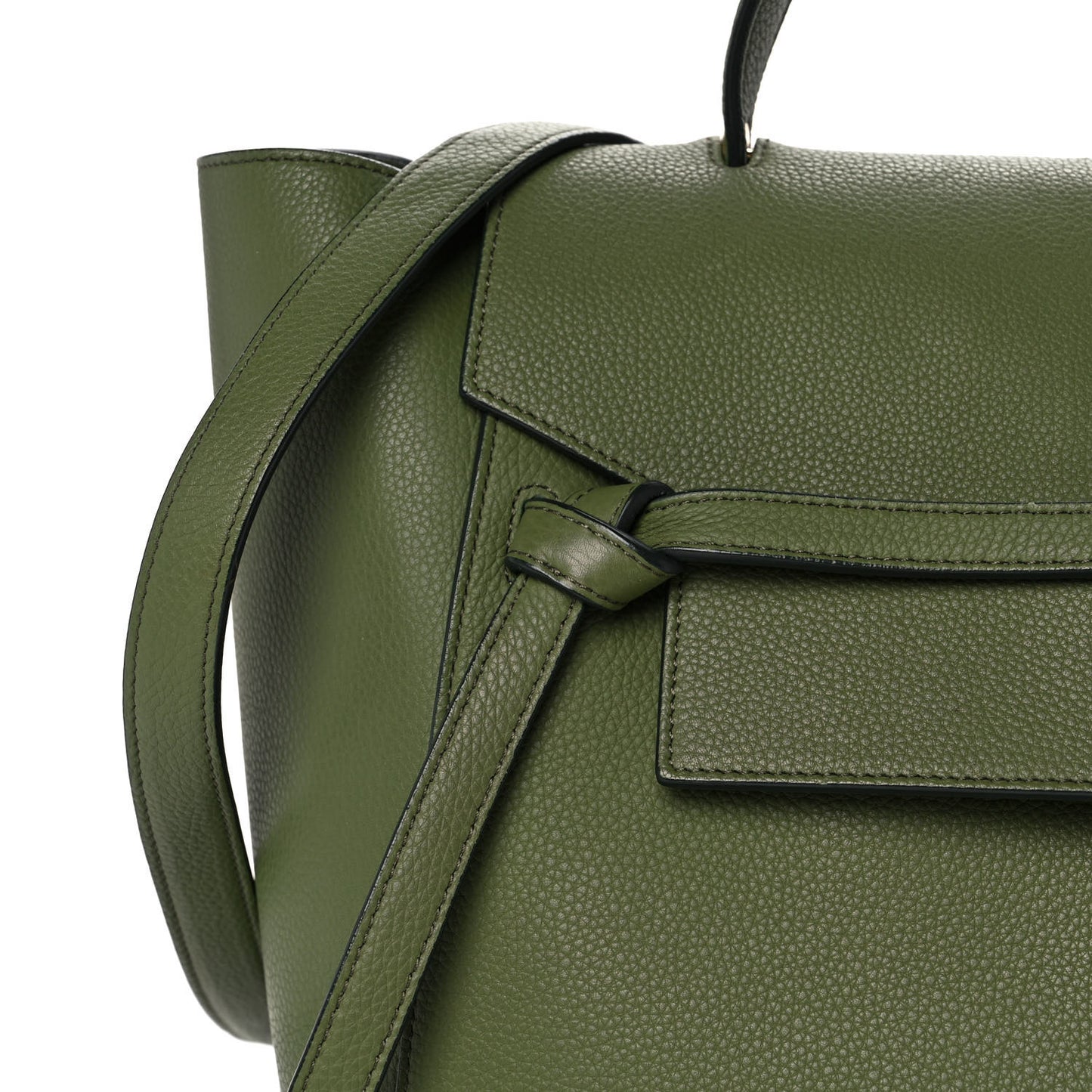 Baby Grained Calfskin Mini Belt Bag Green
