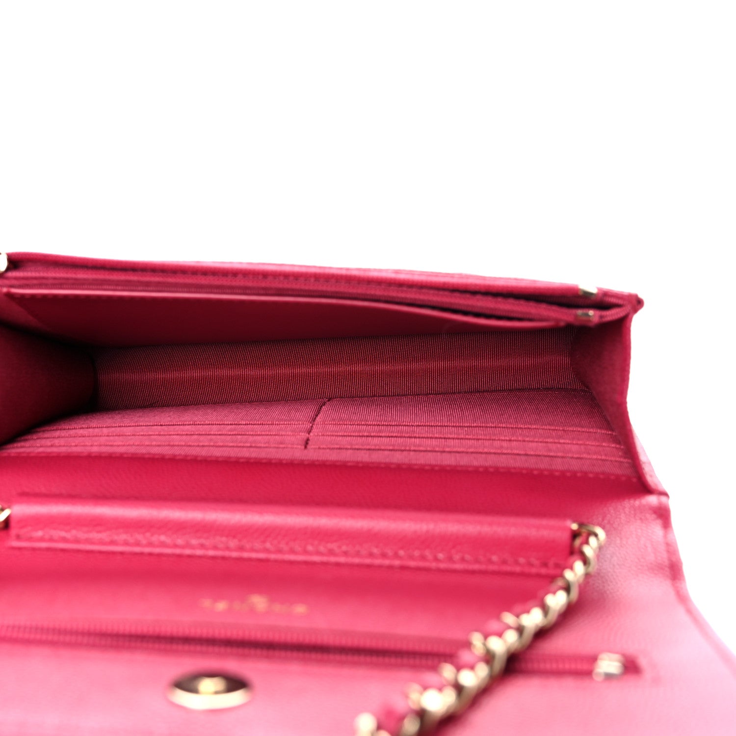Chanel Caviar Quilted Wallet on Chain WOC Dark Pink 5 of 12
