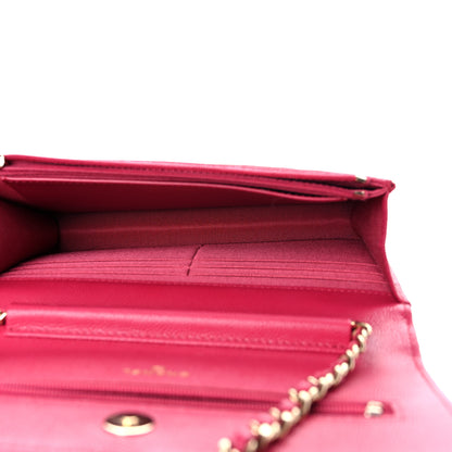 Chanel Caviar Quilted Wallet on Chain WOC Dark Pink 5 of 12
