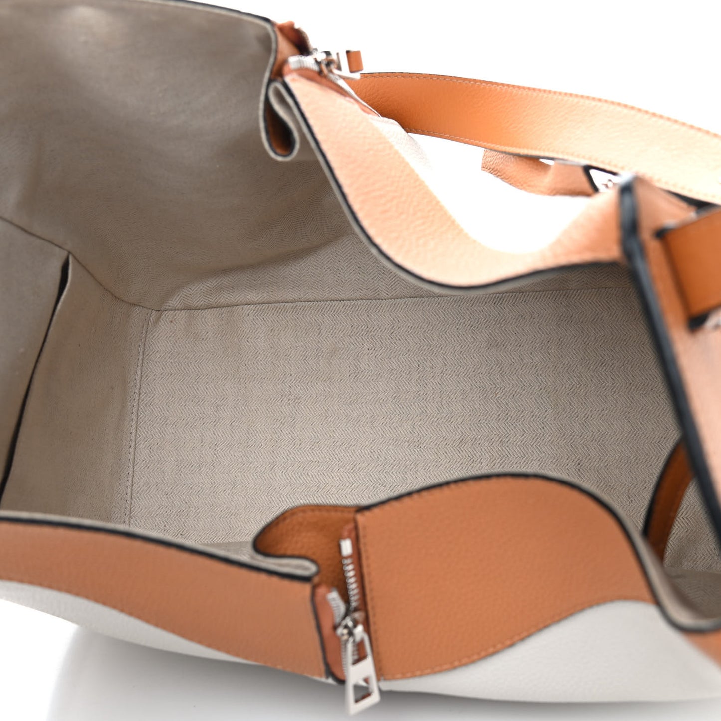 Calfskin Medium Hammock Shoulder Bag Tan White