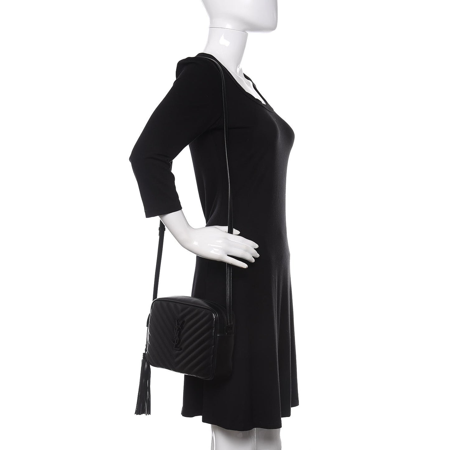 Calfskin Matelasse Monogram Lou Camera Bag Black