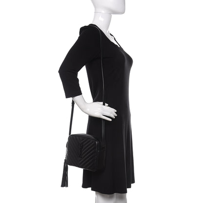 Saint Laurent Calfskin Matelasse Monogram Lou Camera Bag Black 2 of 10