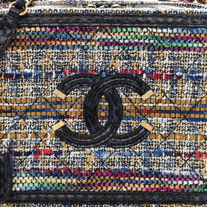 Chanel Tweed Snakeskin Quilted Medium CC Filigree Vanity Case Multicolor 8 of 13