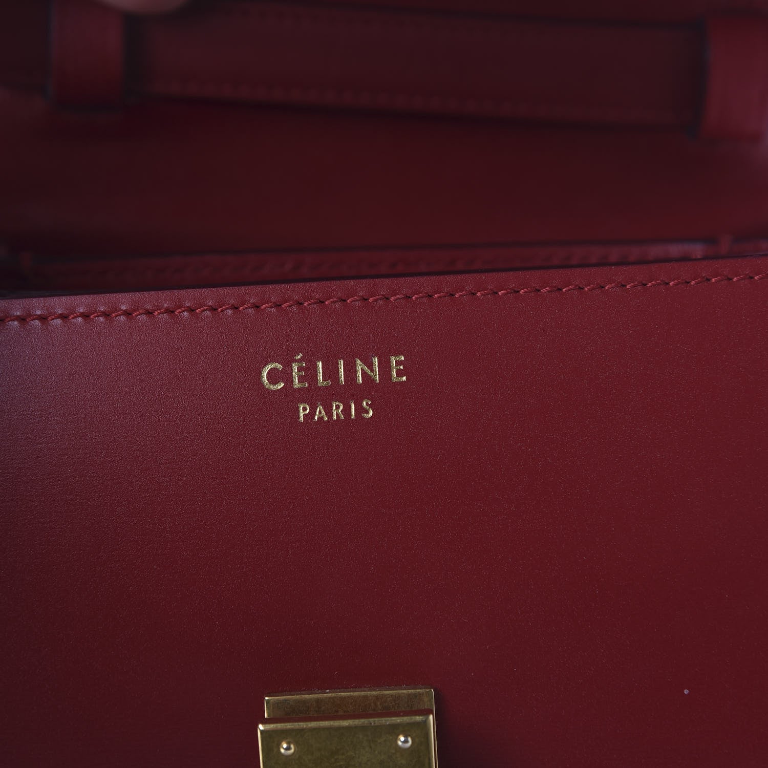 Celine Smooth Calfskin Small Classic Box Flap Bag Red 9 of 10