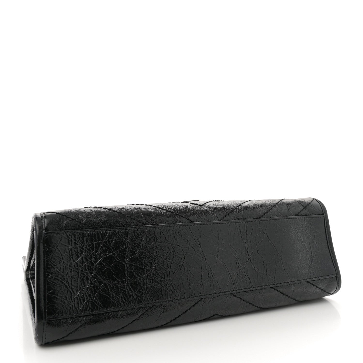 Saint Laurent Crinkled Calfskin Matelasse Monogram Medium Niki Shopper Tote Black 4 of 10