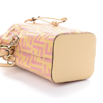 Fendi Vitello Liberty F is Fendi Bi-Color FF 1974 Embossed Mini Mon Tresor Bucket Bag Savana Lollypop 9 of 10