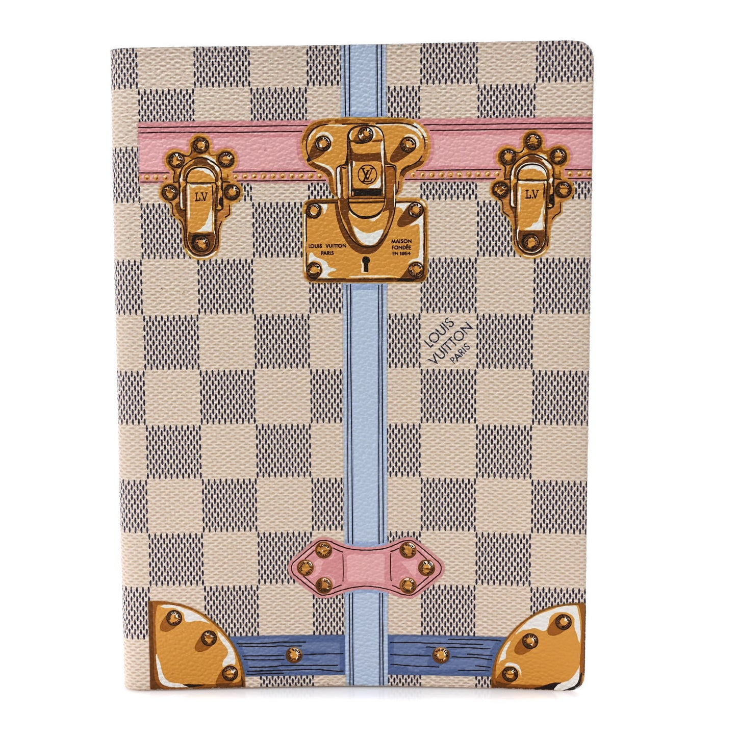Damier Azur Summer Trunks Clemence Notebook MM