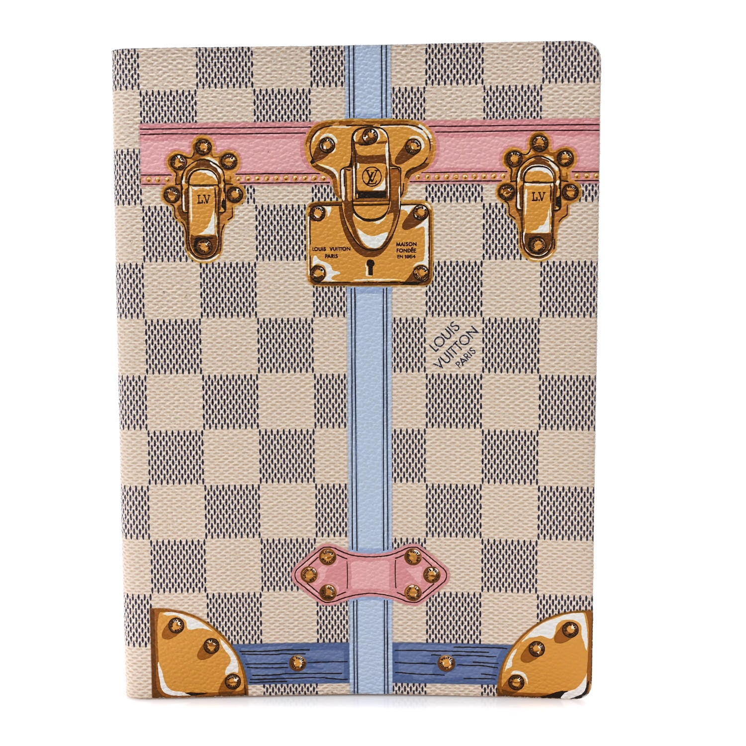 Louis Vuitton Damier Azur Summer Trunks Clemence Notebook MM 1 of 6