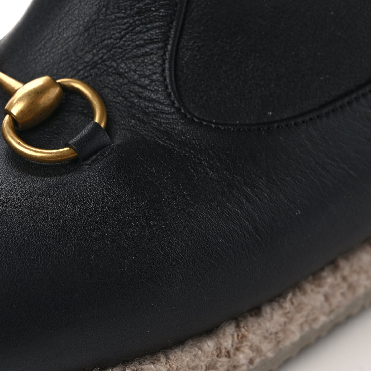 Calfskin Wool Womens Fria Horsebit Ankle Boots 40 Black Butterscotch