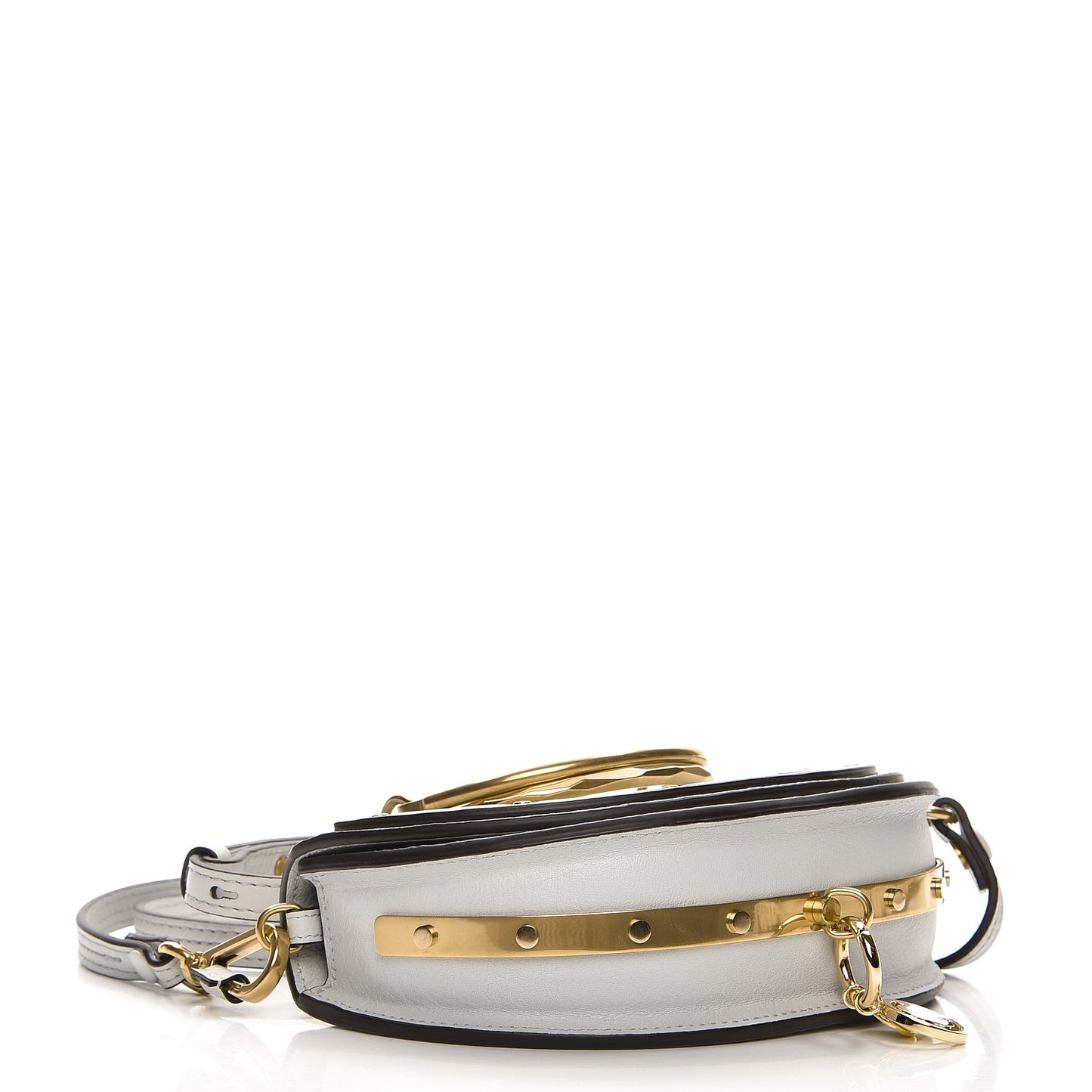 Calfskin Small Nile Bracelet Minaudiere Bag Airy Grey