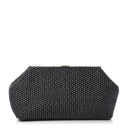 Mansur Gavriel Woven Fabric Volume Clutch Black White 1 of 9