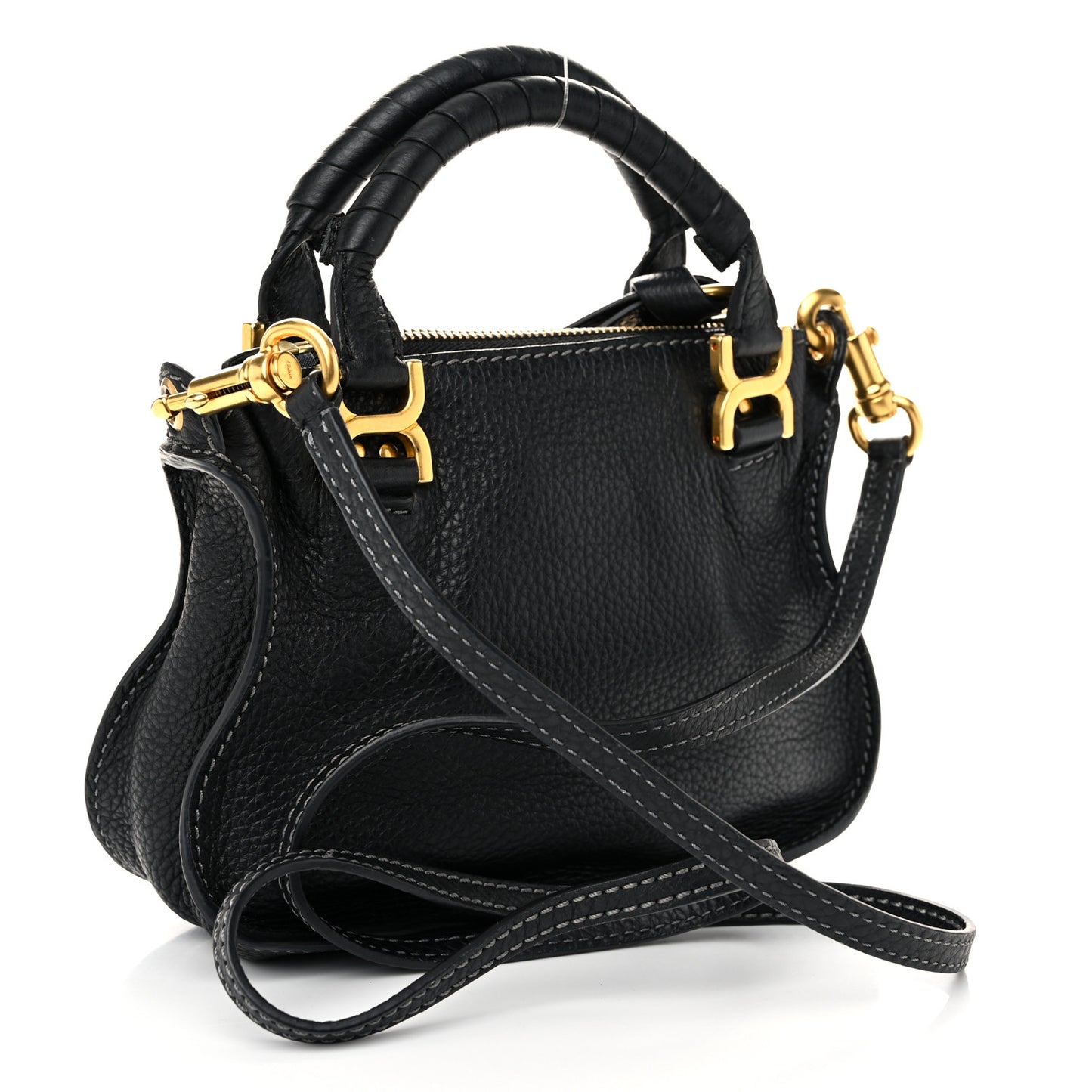 Calfskin Mini Marcie Satchel Black