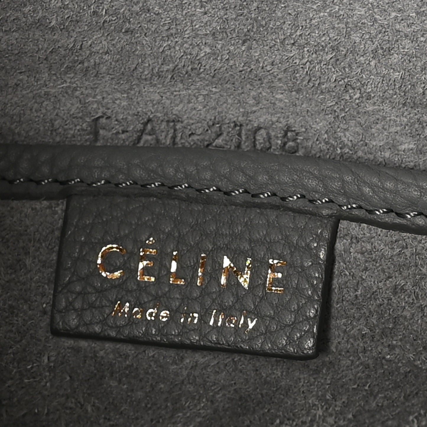 Drummed Calfskin Nano Luggage Kohl