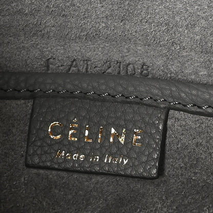 Celine Drummed Calfskin Nano Luggage Kohl 6 of 9