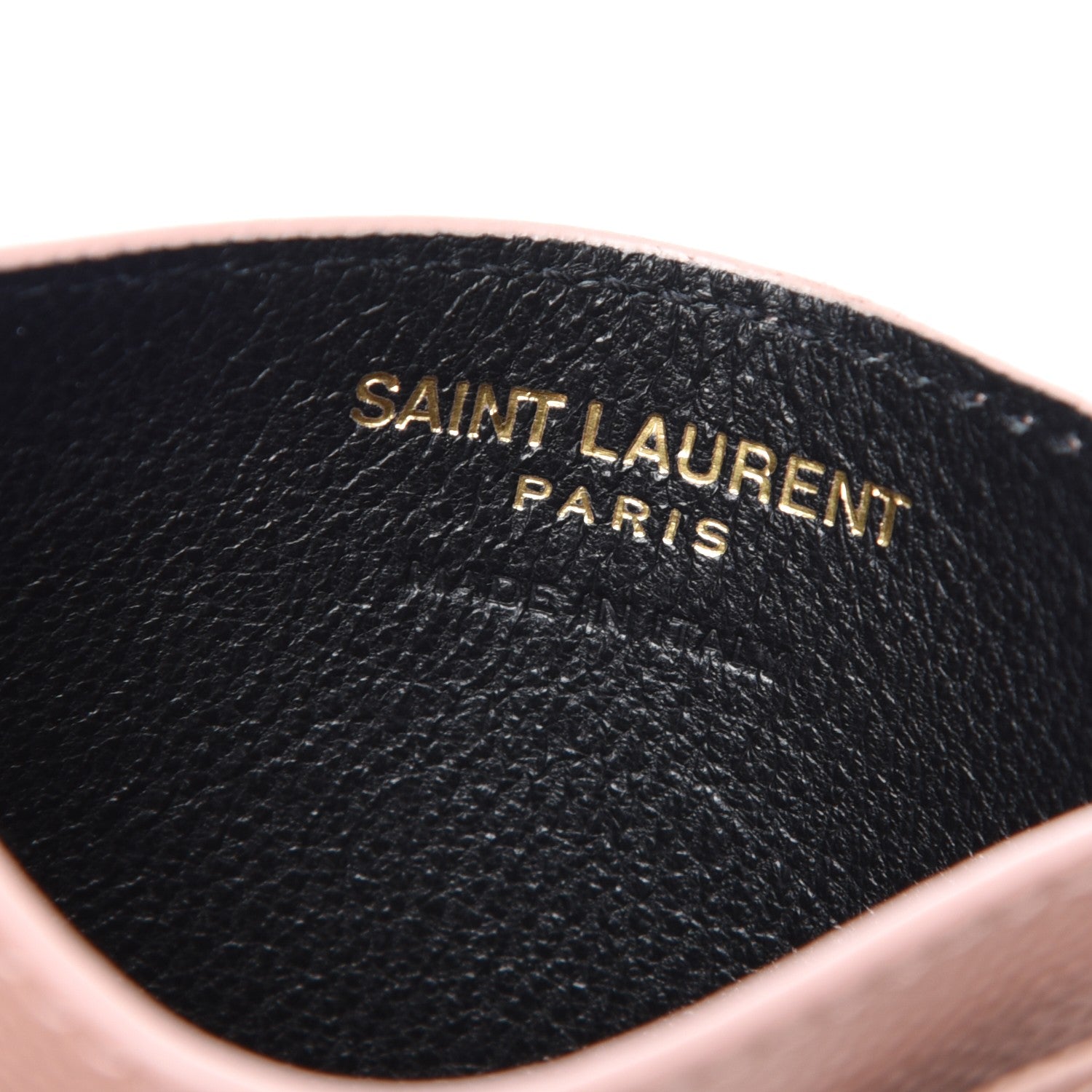 Saint Laurent Grain De Poudre Matelasse Chevron Monogram Credit Card Case Pale Pink 6 of 8