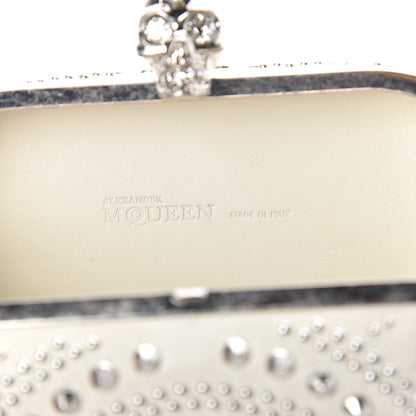 Alexander McQueen Nappa Studded Crochet Skull Box Clutch Ivory 5 of 7
