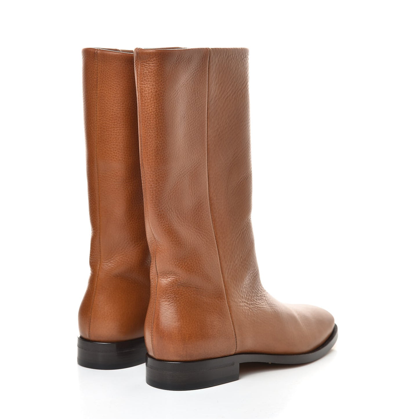 Grained Calfskin Matt 25 Mid Calf Boots 37.5 Cuoio