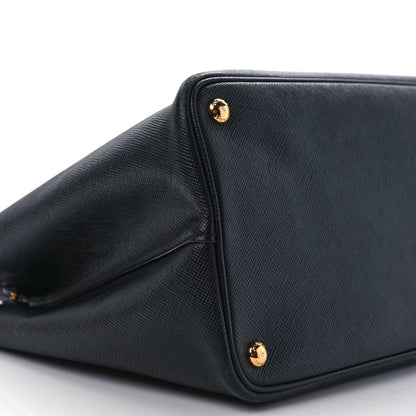 Prada Saffiano Cuir Large Double Bag Black Mughetto 7 of 10