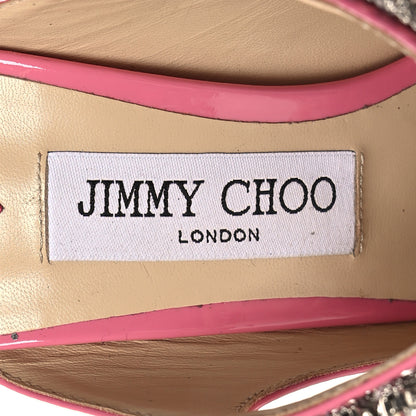 Jimmy Choo Patent Crystal Bing 100 Pumps 37.5 Candy Pink 7 of 7
