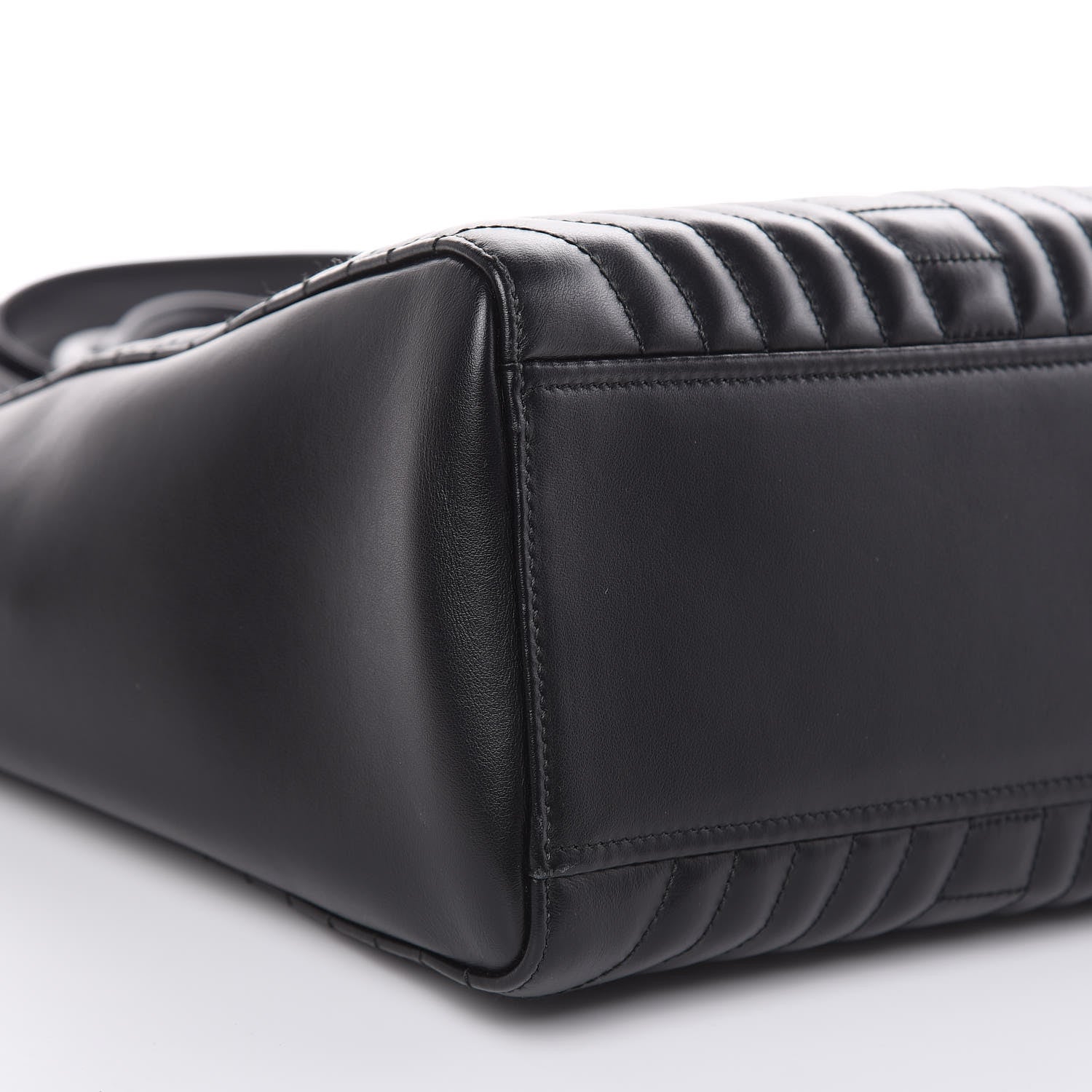Prada Soft Calfskin Impunture Diagramme Tote Black 8 of 11