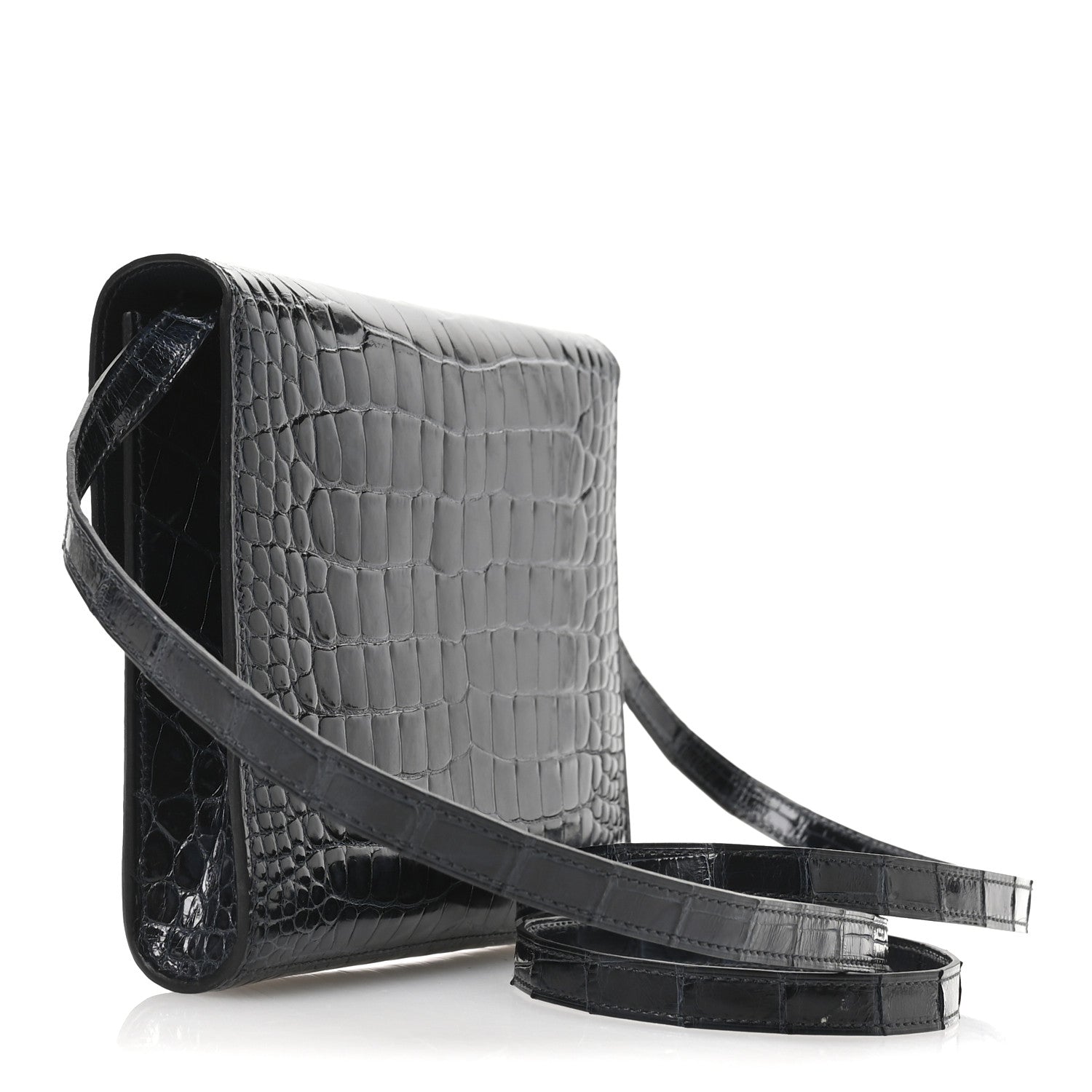 Hermes Shiny Alligator Clic 16 Wallet Bleu Baltique 3 of 9