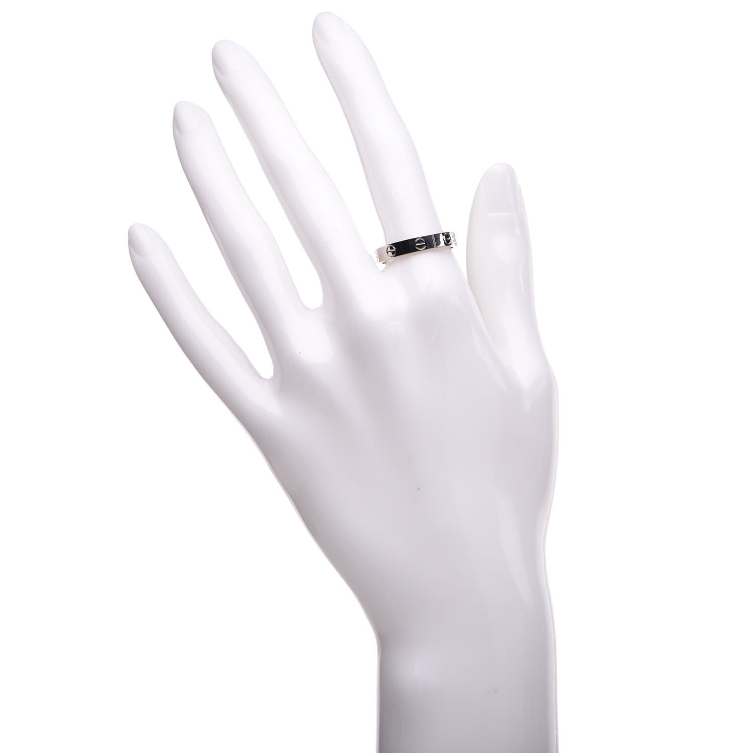 Cartier 18K White Gold 3.5mm LOVE Wedding Band Ring 57 8 2 of 5
