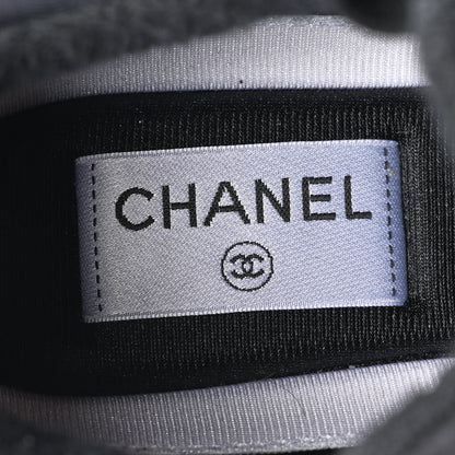 Chanel Fabric Calfskin Suede CC Sneakers 36 Black 6 of 8