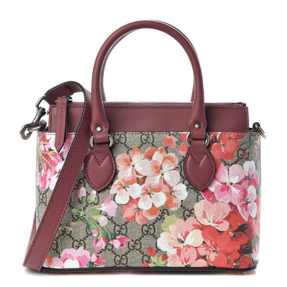 Gucci GG Supreme Monogram Blooms Mini Zip Top Tote Beige Multicolor Dry Rose 1 of 9