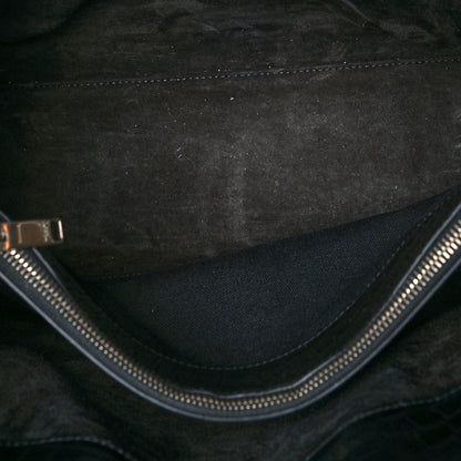 Saint Laurent Calfskin Crocodile Embossed Small Supple Sac de Jour Black 7 of 13