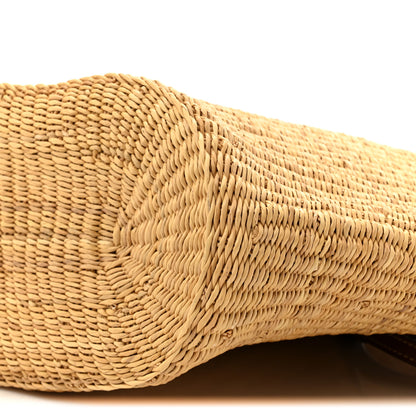 Loewe Raffia Calfskin Shell Basket Tote Natural Pecan 9 of 10