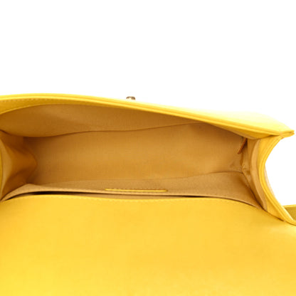 Chanel Caviar Quilted Medium Boy Flap Yellow 4 of 9