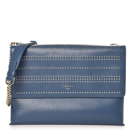 Lanvin Lambskin Studded Medium Sugar Flap Shoulder Bag Blue 1 of 10