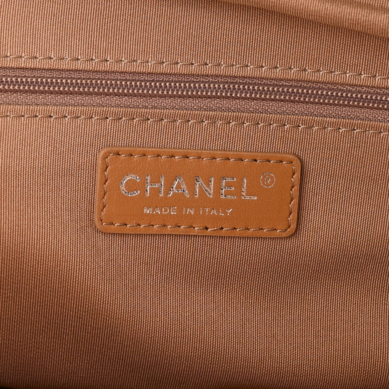 Chanel Aged Calfskin Quilted Medium Chain Detail Flap Light Brown 10 of 11