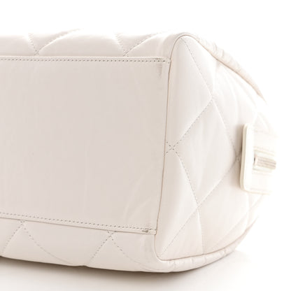 Chanel Calfskin Quilted Small CC Bowling Bag White 10 of 10