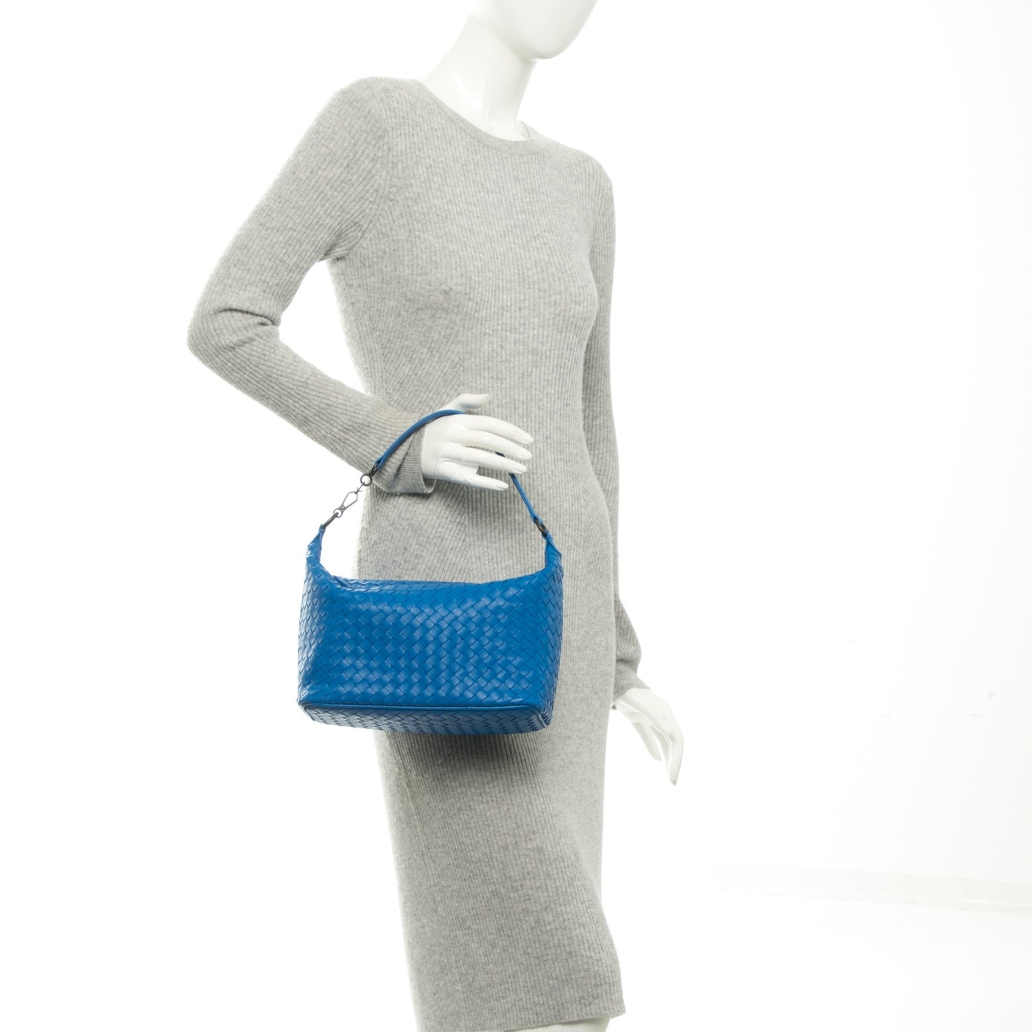 Nappa Intrecciato Small Shoulder Bag Bleuette